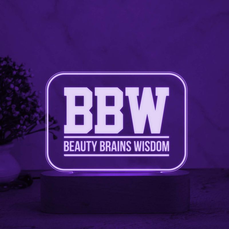 3D Illusion (BBW) Beauty Brains Wisdom Engraved night lamp with Multicolored Light Gift for Mom Sister Dadi , Best Gift for Women Day , Appreciation Gifts for Women